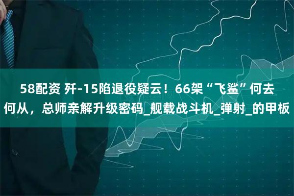 58配资 歼-15陷退役疑云！66架“飞鲨”何去何从，总师亲解升级密码_舰载战斗机_弹射_的甲板